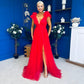 Philipa Tulle Occasion Dress Orchid Red