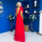 Philipa Tulle Occasion Dress Orchid Red