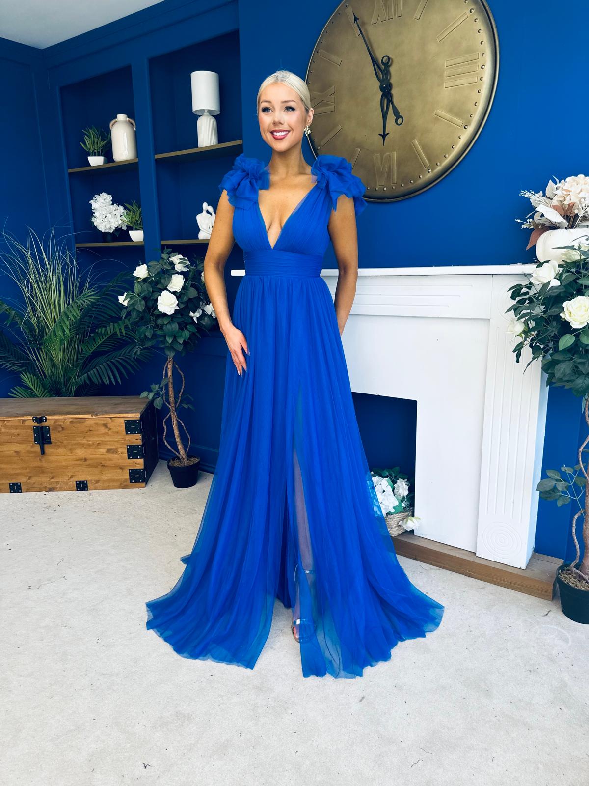 Philipa Tulle Occasion Dress Orchid Cobalt