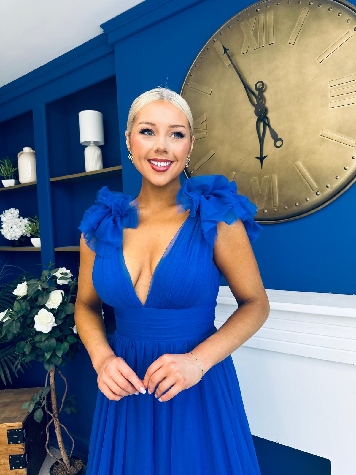 Philipa Tulle Occasion Dress Orchid Cobalt