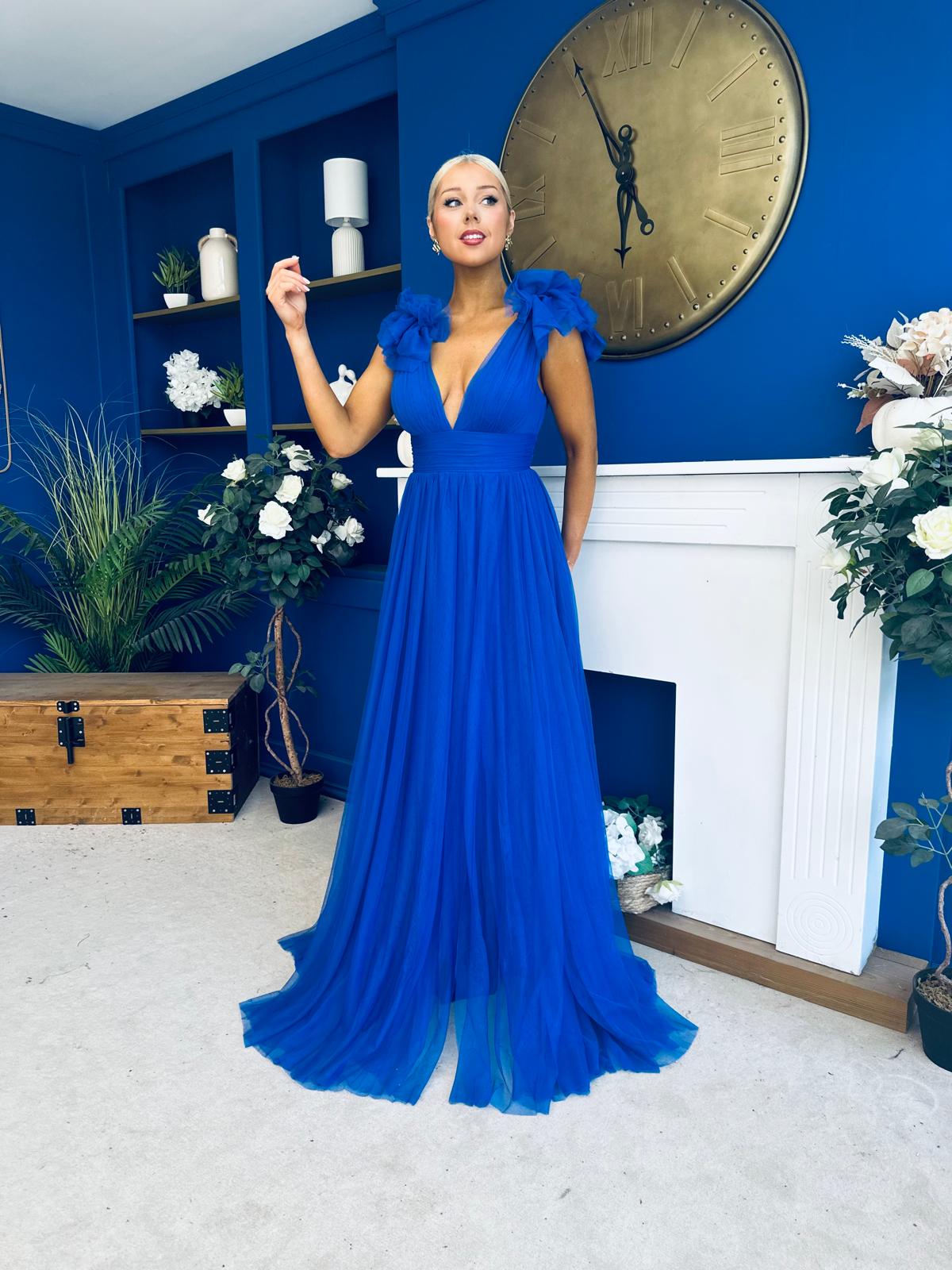 Philipa Tulle Occasion Dress Orchid Cobalt