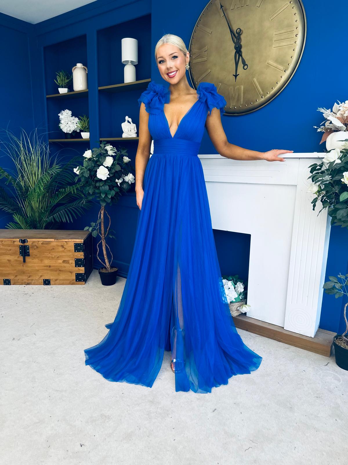 Philipa Tulle Occasion Dress Orchid Cobalt