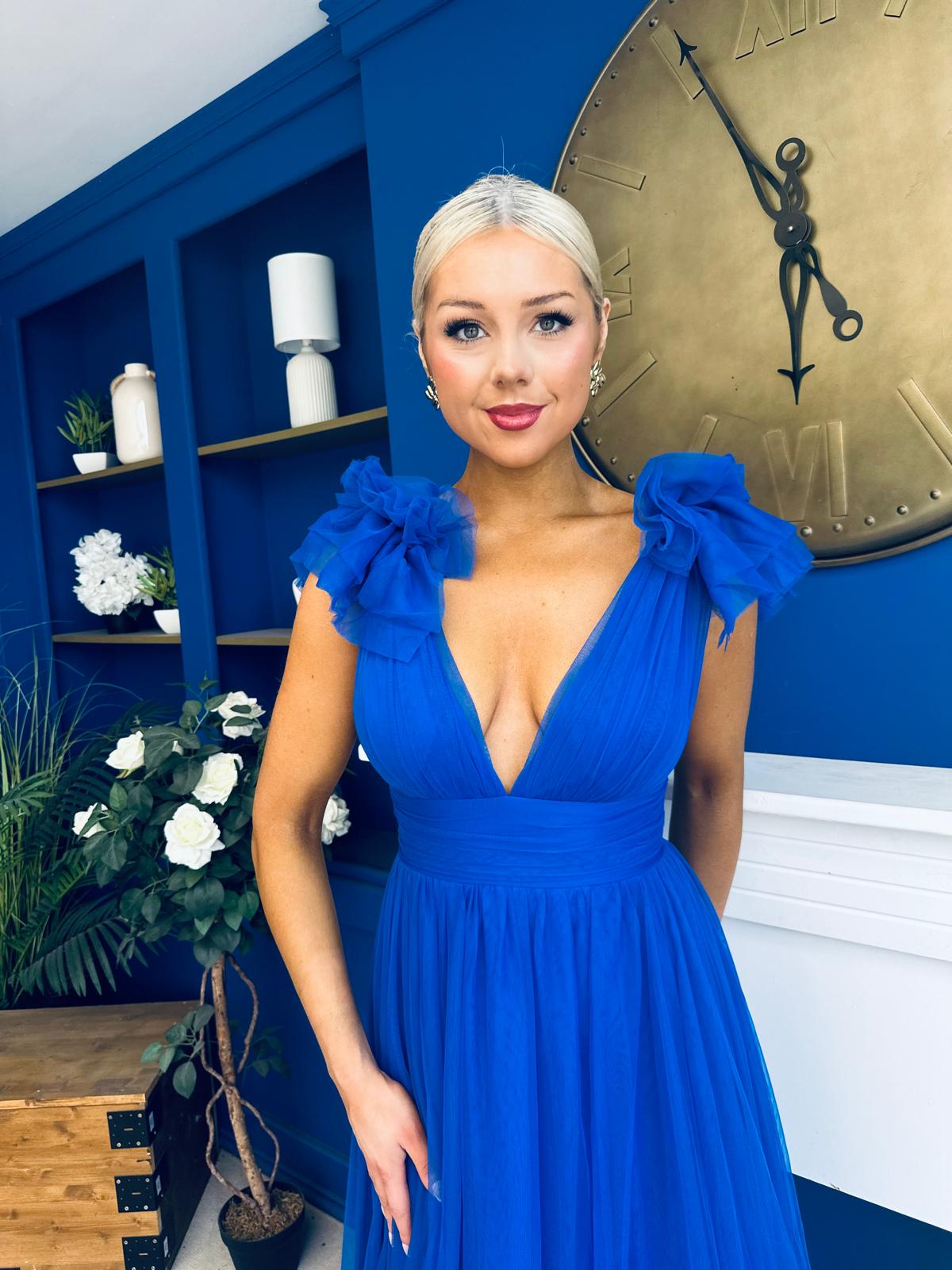 Philipa Tulle Occasion Dress Orchid Cobalt