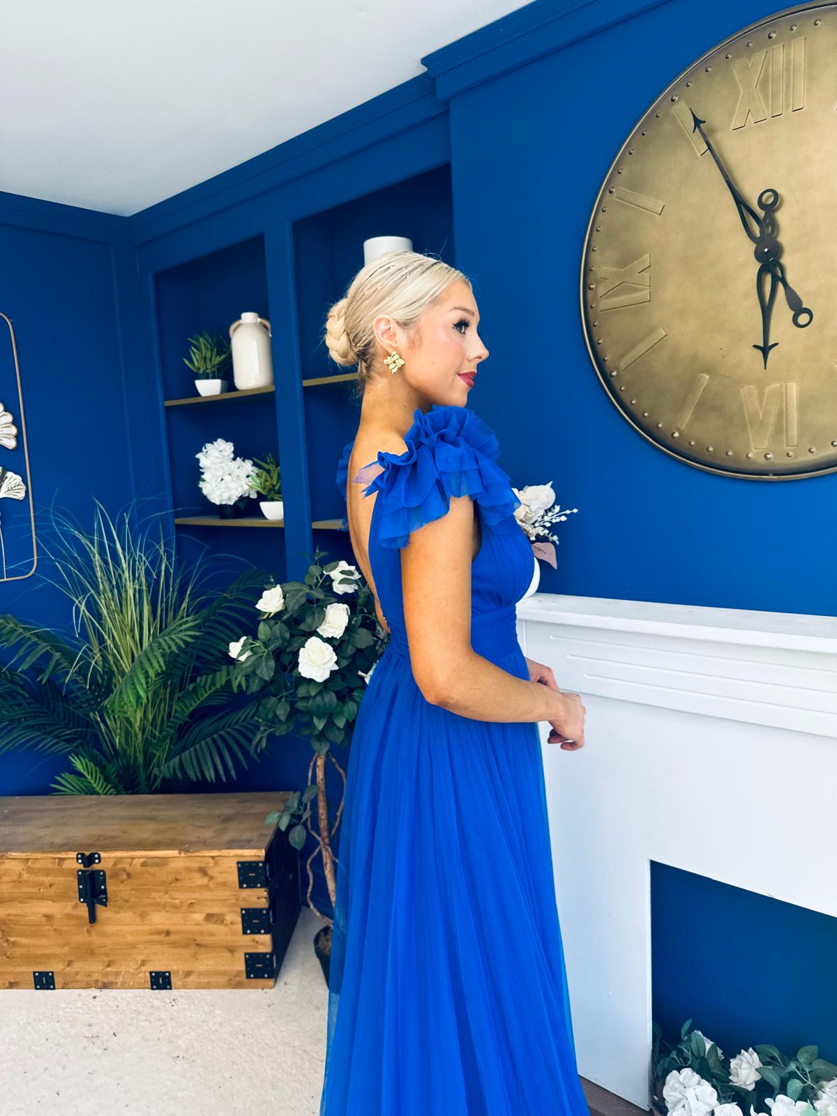Philipa Tulle Occasion Dress Orchid Cobalt