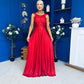 Jennifer Detailed Occasion Dress Metallic Rouge