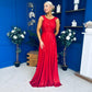 Jennifer Detailed Occasion Dress Metallic Rouge