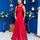 Jennifer Detailed Occasion Dress Metallic Rouge