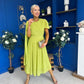 Caoimhe Cape Detail Midi Dress Pistachio
