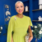 Caoimhe Cape Detail Midi Dress Pistachio