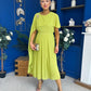 Caoimhe Cape Detail Midi Dress Pistachio