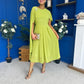 Caoimhe Cape Detail Midi Dress Pistachio