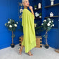 Caoimhe Cape Detail Midi Dress Pistachio