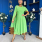 Caoimhe Cape Detail Midi Dress Apple Green