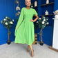 Caoimhe Cape Detail Midi Dress Apple Green