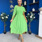 Caoimhe Cape Detail Midi Dress Apple Green