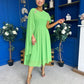 Caoimhe Cape Detail Midi Dress Apple Green