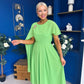 Caoimhe Cape Detail Midi Dress Apple Green