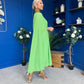 Caoimhe Cape Detail Midi Dress Apple Green