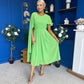 Caoimhe Cape Detail Midi Dress Apple Green