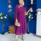 Caoimhe Cape Detail Midi Dress Berry