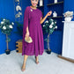 Caoimhe Cape Detail Midi Dress Berry