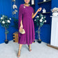Caoimhe Cape Detail Midi Dress Berry