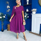 Caoimhe Cape Detail Midi Dress Berry
