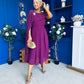 Caoimhe Cape Detail Midi Dress Berry