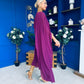 Caoimhe Cape Detail Midi Dress Berry