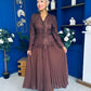 Cait Crochet Top & Chiffon Skirt Set Chocolate