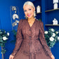 Cait Crochet Top & Chiffon Skirt Set Chocolate