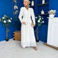 Cait Crochet Top & Chiffon Skirt Set Cream