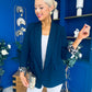 Jean Leopard Cuff Blazer Navy