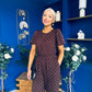 Pixie Culotte Jumpsuit Black Polka Chocolate
