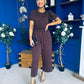 Pixie Culotte Jumpsuit Black Polka Chocolate