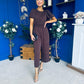 Pixie Culotte Jumpsuit Black Polka Chocolate