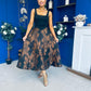 Kerri Floral Jacquard A-Line Midi Dress Black