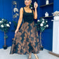 Kerri Floral Jacquard A-Line Midi Dress Black
