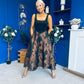 Kerri Floral Jacquard A-Line Midi Dress Black