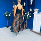 Kerri Floral Jacquard A-Line Midi Dress Black