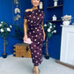 Kylie Off Shoulder Draped Midi Dress Polka Plum
