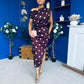 Kylie Off Shoulder Draped Midi Dress Polka Plum
