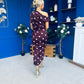 Kylie Off Shoulder Draped Midi Dress Polka Plum