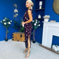 Kylie Off Shoulder Draped Midi Dress Polka Plum