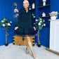 Liah Lace Hem Mini Smock Shirt Dress Black
