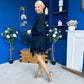 Liah Lace Hem Mini Smock Shirt Dress Black