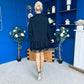 Liah Lace Hem Mini Smock Shirt Dress Black