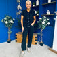 Marissa Short Sleeve Denim Jumpsuit Black