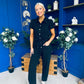 Marissa Short Sleeve Denim Jumpsuit Black