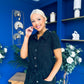 Marissa Short Sleeve Denim Jumpsuit Black